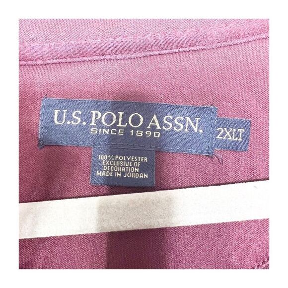 US Polo Assn Big & Tall 2XLT Mens Full Zip Jacket Sweater Long Sleeve Wine - Picture 5 of 8